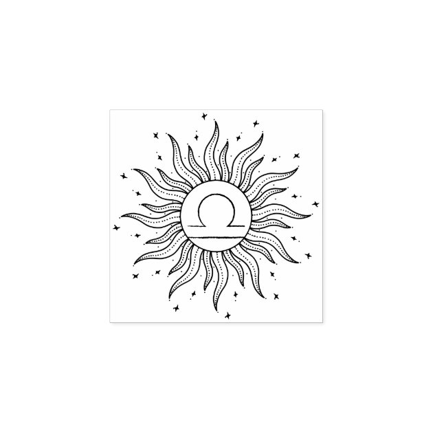 Sun Horoscope Libra | Zodiac Astrology Rubber Stamp
