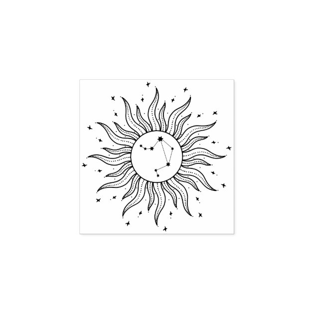 Sun Horoscope Libra | Zodiac Sign Astrology Rubber Stamp