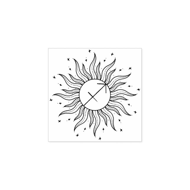 Sun Horoscope Sagittarius Rubber Stamp (Imprint)