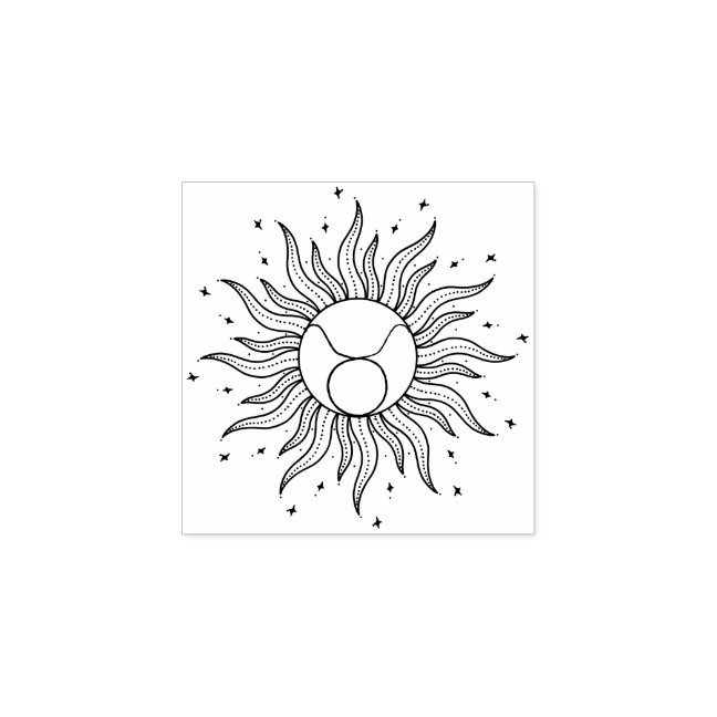 Sun Horoscope Taurus Rubber Stamp