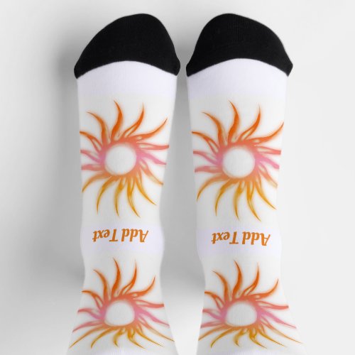 Sun image Add Text Printed Lovely and Stylish Cool Socks
