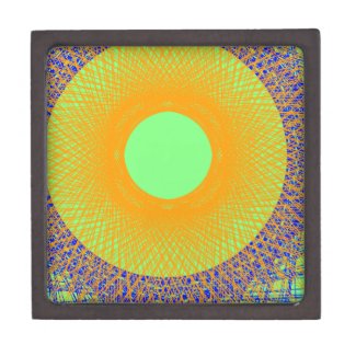 sun in multicolor radiation abstract art gift box