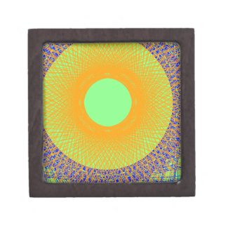sun in multicolor radiation abstract art jewelry box