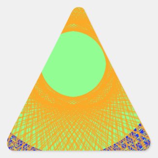 sun in multicolor radiation abstract art triangle sticker