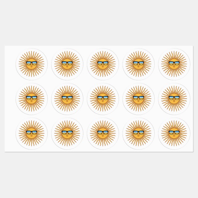 Sun in Shades Decals Labels (Sheet)