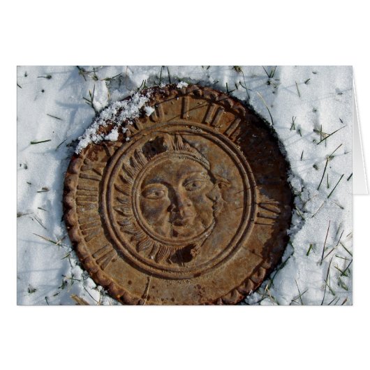 Sun In Snow Let's Go Someplace Warm Cards (Front Horizontal)
