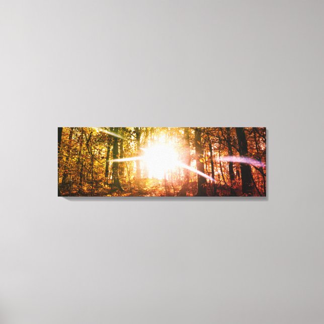Sun in  the autumn forest canvas print (Front)