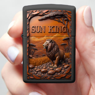 Sun King Lion African Sunset Zippo Lighter