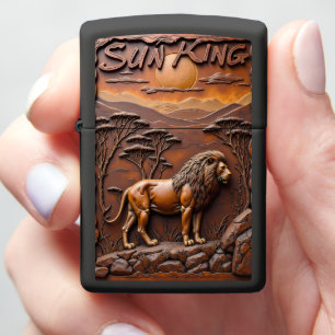 Sun King Lion Savannah Zippo Lighter