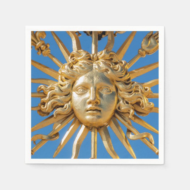 Sun King on Golden gate of Versailles castle Napkins (Front)