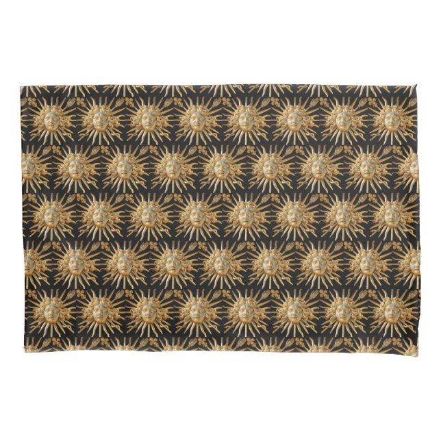 Sun King on Golden gate of Versailles castle Pillow Case (Front)