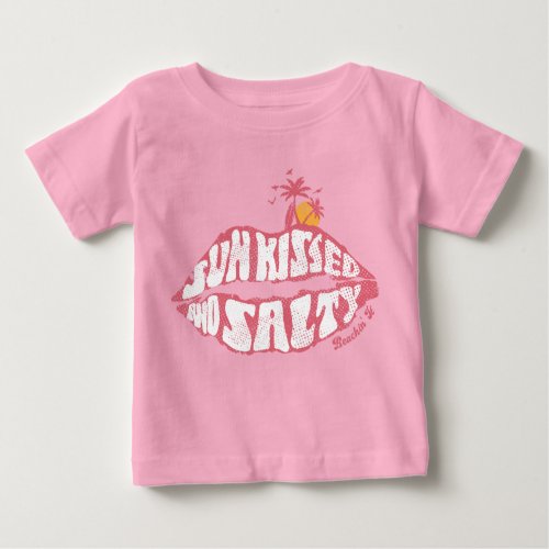 Sun Kissed And Salty Beach Summer Sunset Vacation Baby T_Shirt