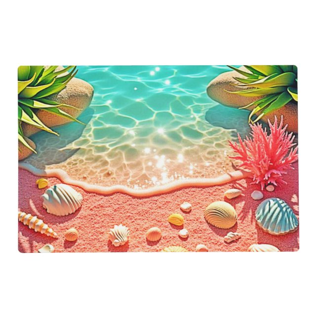 Sun-kissed Beach Shells Design Placemat (Front)