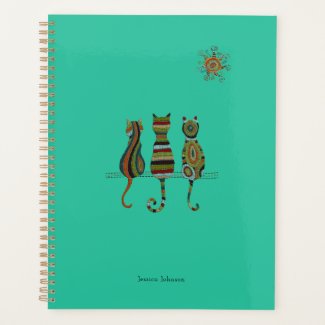 Sun-Kissed Cat Trio Personalized Planner