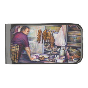 Sun-Kissed Chicken, Singapore Gunmetal Finish Money Clip