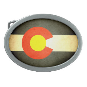 Sun kissed Colorado Flag Oval Belt Buckle