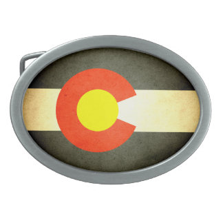 Sun kissed Colorado Flag Oval Belt Buckle