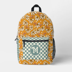 Sun kissed daisies and lucky ladybugs  printed backpack