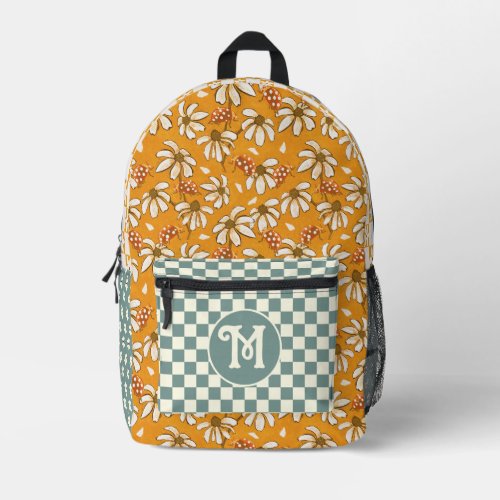 Sun kissed daisies and lucky ladybugs  printed backpack
