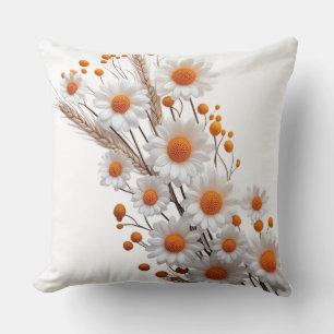 Sun-Kissed Daisy & Sunflower Collage Throw Pillow