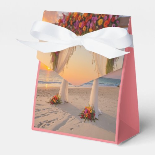 Sun Kissed Elegant Beach Theme Wedding Gift bag Favor Boxes