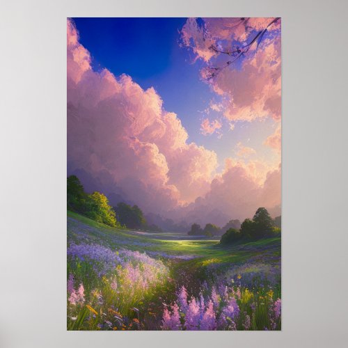 Sun_Kissed Field of Green Grass  Poster