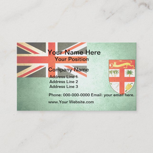 Sun kissed Fiji Flag Business Card (Front)