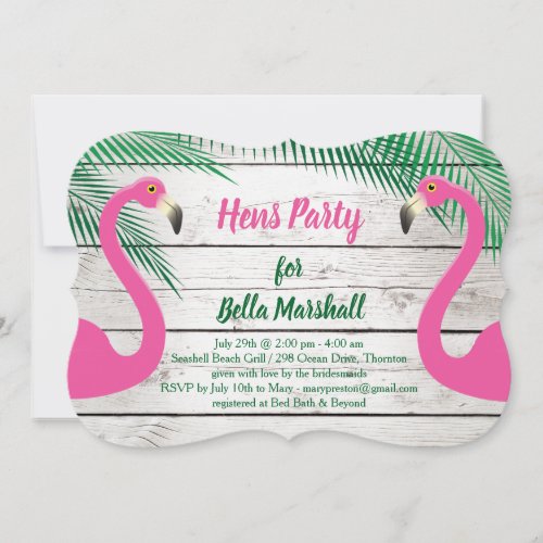 Sun Kissed Flamingo Hens Party Invitation