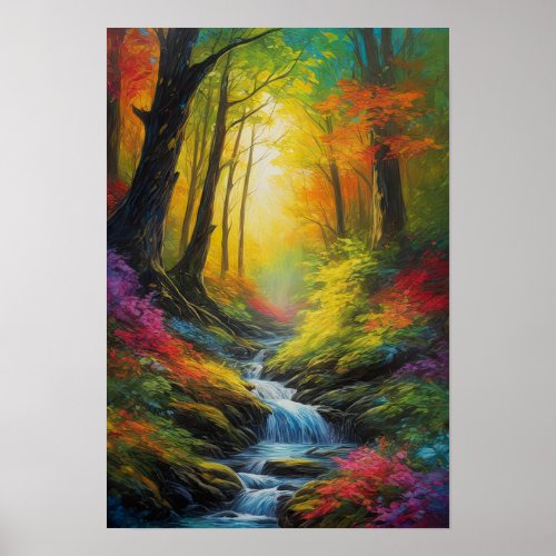 Sun Kissed Forest of Colors Poster