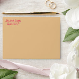 Sun-Kissed Gold & Juicy Red Wedding Customizable  Envelope