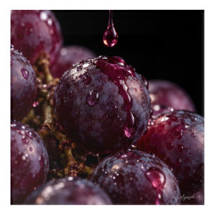 Sun-Kissed Grape Cluster Macro Photography Acrylic Print