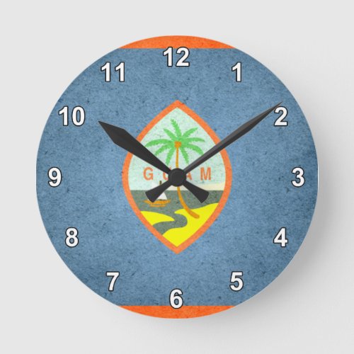 Sun kissed Guam Flag Round Clock