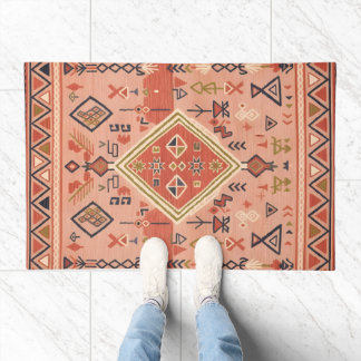 Sun-Kissed Hand-Drawn Moroccan Tribal Art Doormat