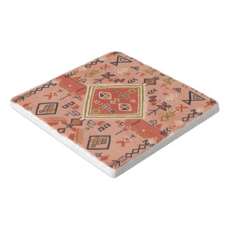 Sun-Kissed Hand-Drawn Moroccan Tribal Art Trivet