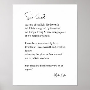 Sun-kissed nature self love encouragement poem poster