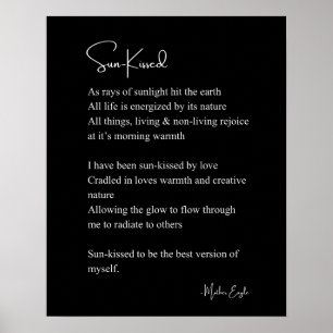 Sun-kissed nature self love encouragement poem poster