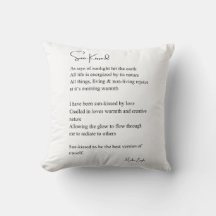 Sun-kissed nature self love encouragement poem  throw pillow