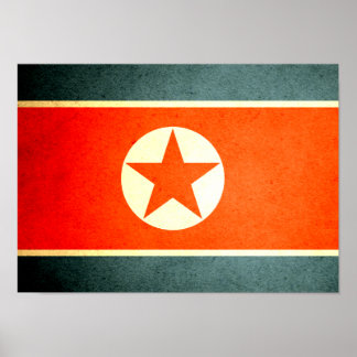 Sun kissed North Korea Flag Poster