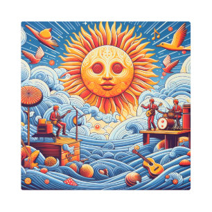 Sun-Kissed Ocean Jam: Vibrant Music Festival Art