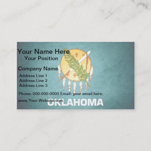 Sun kissed Oklahoma Flag Business Card Template