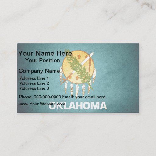 Customizable Sun kissed Oklahoma Flag Business Card Template