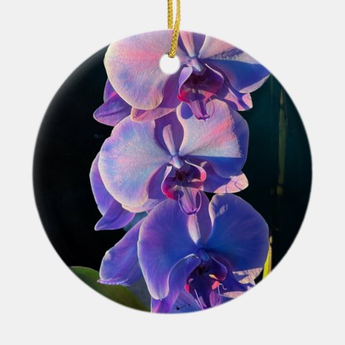 Sun Kissed Orchid  Ceramic Ornament