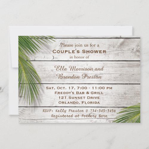 Sun Kissed Sandy Toes Salty Kisses Couples Shower Invitation