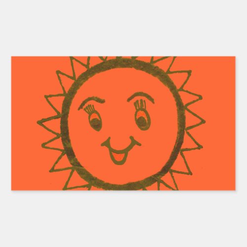 Sun_Kissed Smiles Unveiling Awesome Sunshine Face Rectangular Sticker