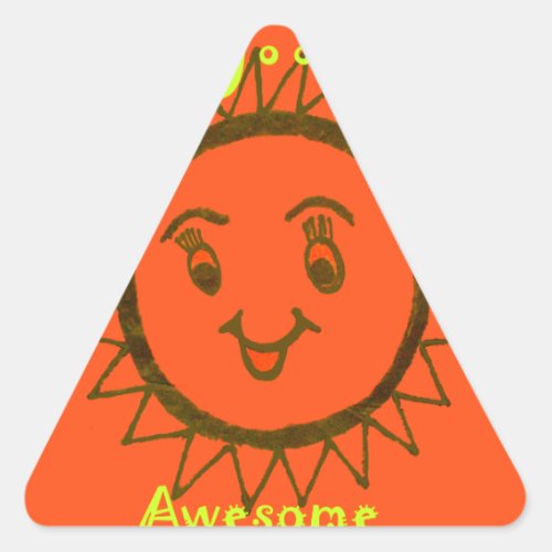 Sun_Kissed Smiles Unveiling Awesome Sunshine Face Triangle Sticker