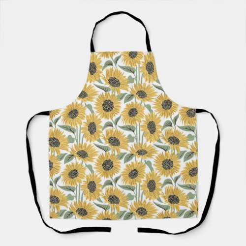 Sun_kissed sunflowers  yellow flower sage leaves apron