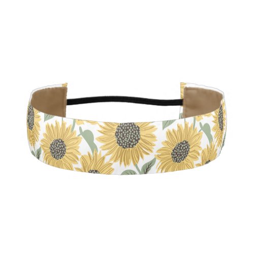 Sun_kissed sunflowers  yellow flower sage leaves athletic headband