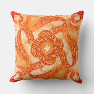 Sun-Kissed Swirl Knot Pattern Throw Pillow