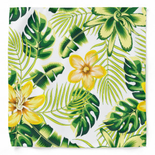 Sun-Kissed Tropical Bloom & Palm Luxury Scarf Bandana