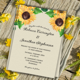 Sun-Kissed Vows: Sunflower Wedding Invitation